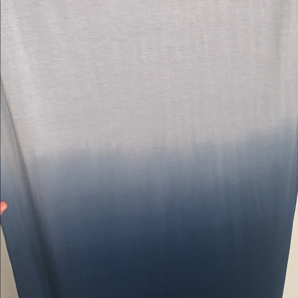 Blue ombré midi length dress with quarter sleeves - Picture 4 of 6